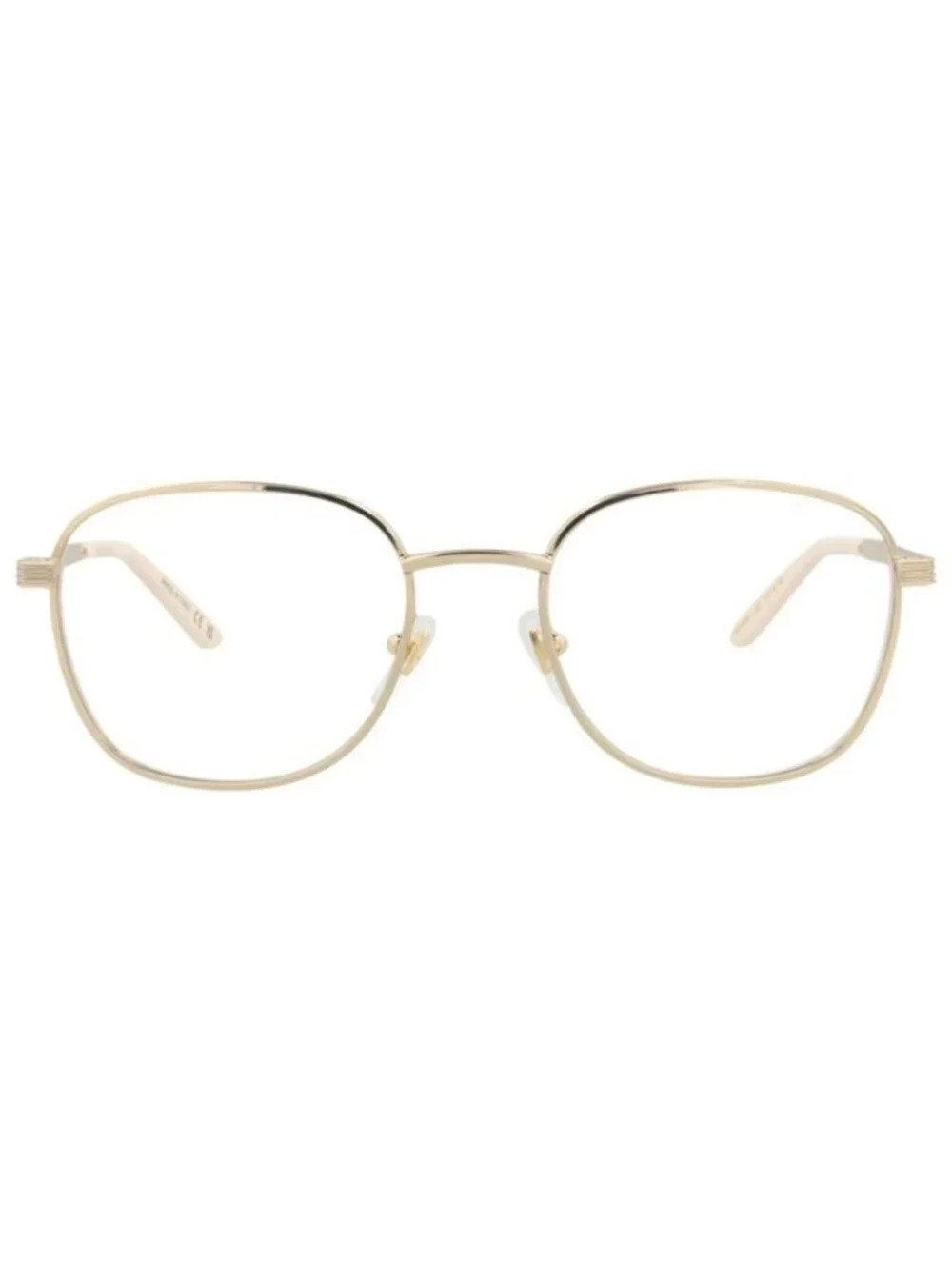 New Gucci Womens Square/Rectangle Gold Gold Transparent Fashion Designer Eyeglas